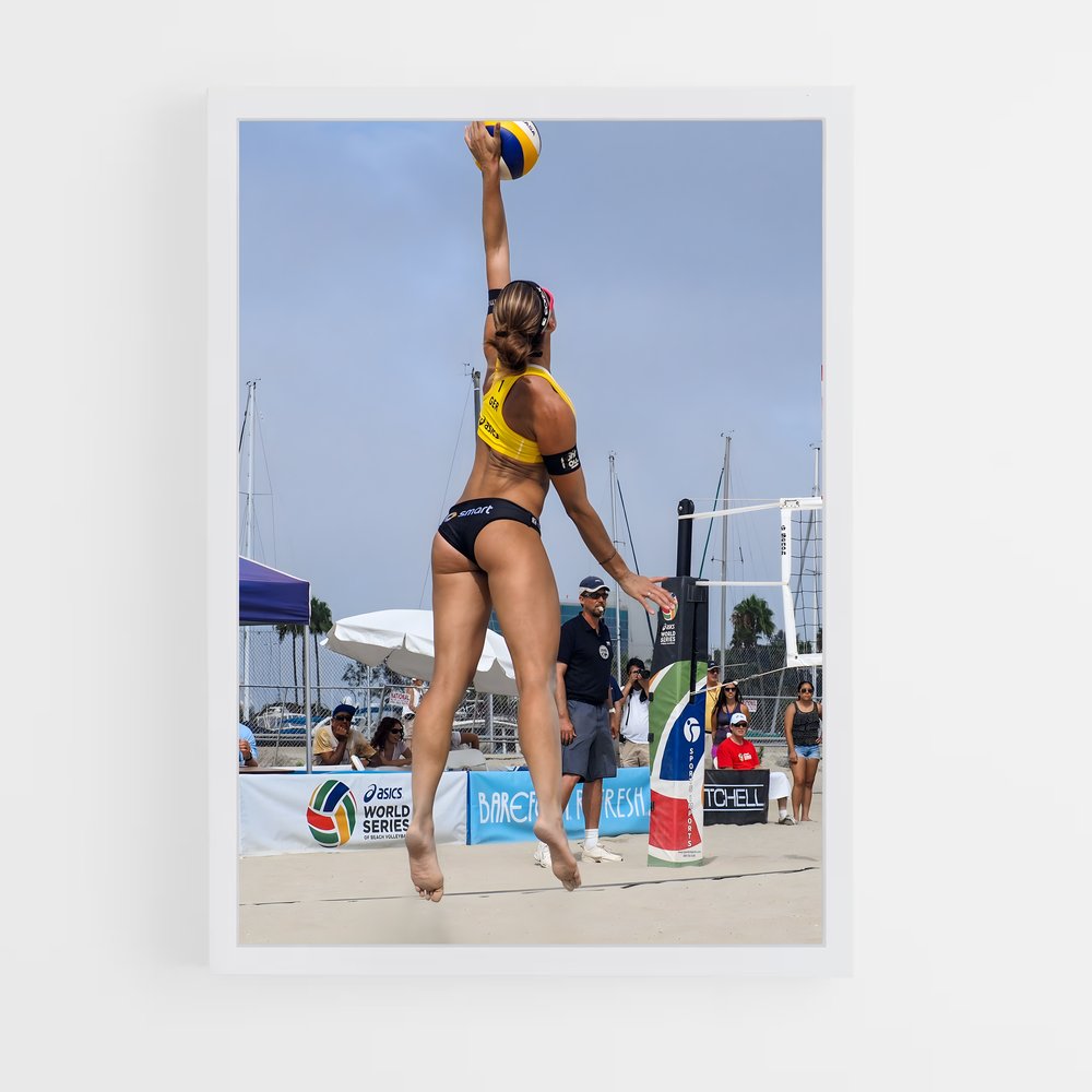 Poster Saut en Plage – affiche Beach-volley (vue 3)